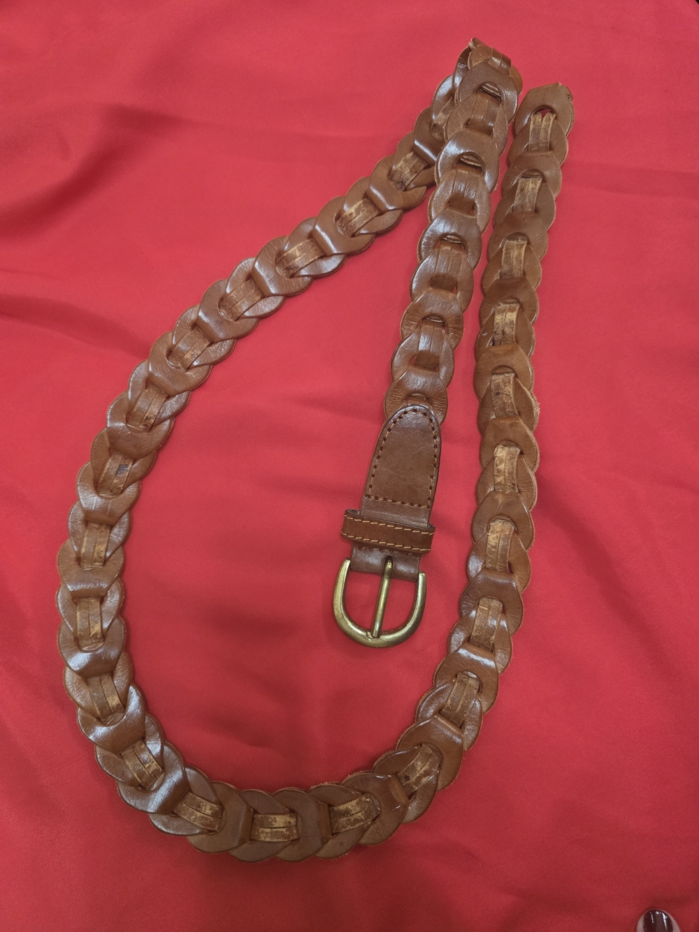 Capezio Braided Leather Belt - Brown